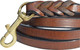 Leather Braided Dog Leash, Brown With Padded Handle For Comfort, 6 Foot