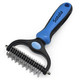Pet Grooming Brush - Double Sided Shedding And Dematting Undercoat Rake Comb For Dogs & Cats.(Blue)