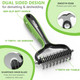 Pet Grooming Supplies - 2-In-1 Professional Undercoat Rake And Pet Brush Shedding Control For Long Haired Dogs And Cats, Deshedding Tool, Furminator For Dogs, Green