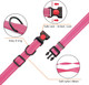Reflective Dog Collar And Leash Set With Safety Locking Buckle Nylon Pet Collars Adjustable For Small Medium Large Dogs 3 Sizes(Hotpink&M)