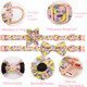 Girl Dog Collar And Leash Sets With Bow Tie, Dog Collar With Detachable Flower With Dog Tag Strong Gold Buckle For Small Medium Large Dogs (A)