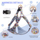 Sufei Dog Harness With Leash Set, Soft Comfort Breathable Puppy Dog Harness, Durable Adjustable Quick-Release Buckle Pet Harness Vest For Small Medium Large Dogs (Blue, M)