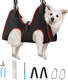 Supet Dog Grooming Hammock For Dog And Cat, Relaxation Pet Grooming Sling Helper, Breathable Pet Grooming Hammock For Nail Trimming, Ear/Eye Car With Nail Clippers/Trimmers/Scissors Black