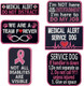 Service Dog Medical Not All Disabilities Are Visible Alert Vest/Harnesses Morale Tactical Patch Embroidered Badge Fastener Hook & Loop Emblem, 6 Pcs, Pink