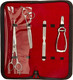 Grooming Set Of 4, (B-622, B-566, M-275, B-2520) Zipper Case Japanese Stainless Steel Thinning Shear With 14 Teeth Blades Hear With Classical Design Pedicure Set