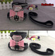 2Pcs Bow Ties Bling Cute Dog Harness With Lead For Dog - Pink - S