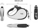 Tug 360° Tangle- Retractable Dog Leash 16 Ft Strong Nylon Tape One-Handed Brake, Pause, Lock (Medium, White)