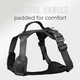 Tug Dog Harness With 2 Leash Connection Points Adjustable, Padded, Lightweight Harness Handle On Back No-Pull Front Clip (Medium, Black)