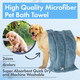 Microfiber Pet Grooming Towel ，Pack Of 2 ， Super Absorbent - Quick Drying Super Soft Pet Towel/Bathing Supplies ，For Dogs, Cats And Other Pets (Large,28X47, Light Gray)