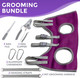 Dog Grooming Hammock - Pet Grooming Hammock With Nail Clippers For Dogs, Nail File, And Dog Bath Brush - Dog Hammock For Grooming With Strong Center Straps For Extra Security (M, Purple)