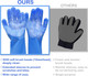 Pet Grooming Gloves, Heat Resistant Cat Bathing Gloves With High-Density Teeth, Silicone Dog Bathing Gloves With Enhanced Five Finger Design, Bathing And Massaging For Dogs And Cats Blue