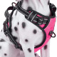 No-Pull Adjustable Reflective Dog Harness, Soft Padded Vest, Breathable Mesh, No-Choke Oxford Easy To Control Harness For Large & Medium Dogs (Pink)(Black) (Medium, Pink)