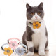 Nature Blossom 3 Pack Cat Collars With 3D Cute Pastel Sunflower And Bell Soft & Comfy Cotton Flower Adjustable Collar For Small-Medium Pets Cats Dogs Kitten And Puppies, Yellow,Grey,Pink