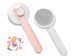 Cute Pet Grooming Brush For Cats And Dogs, Ergonomic Design, Anti-Breaking Steel Needles, Telescopic Handle, Click-And-Clean System, Comfortable And Efficient Grooming (Pink)