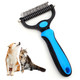 Dog Brush For Shedding, Pet Grooming Brush, Cat Deshedding Brush Tool, Double Sided Shedding And Dematting Undercoat Rake Comb For Dogs & Cats (Big, Blue)
