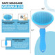 Cat Dog Grooming Hairbrush, Self-Cleaning Slicker Brush With Release Button, Massaging, Shedding For Pets, Removes Tangled & Loose Hair, Included Nail Clipper & File For Claw Grooming, Blue