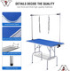 Dog/Pet Grooming Table Foldable Height Adjustable - 42-Inch Portable Dog Grooming Table With Arm Noose & Mesh Tray, Maximum Capacity Up To 300Lbs, Dark Blue