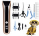 Dog Razor- Pet Beauty Scissors Set Low Noise Rechargeable Cordless Electric Mute Barber, Suitable For Dogs, Cats And Other Pets (Golden)