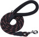 Vivaglory Strong Rope Dog Leash, Thick Neoprene Padded Handle, 6Ft Durable Reflective Walking Training Leash Lead For Small Medium Dogs That Pull, Black