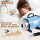 Dog Dryer Pet Grooming Hair Dryer With Heater/Vacuum & Dryer/Adjustable Speed And Temperature Control Dog Blower 4 Different Nozzles For Home, Pet Washing Station, Travel