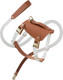 Dog Harness And Leash Set, Puppy No Pull Harness With Reflective Leash, Pu Leather Pet Harness With Handle Neck & Chest Adjustable For Walking, Running (Medium, Brown)