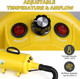 Dog Hair Dryer, 3.8Hp 2800W Pet Grooming Blower For Large Dogs Hair Force Blaster With Heat, Stepless Speed Adjustable Strong Power Wind, Yellow