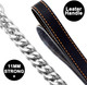 Chain Dog Leash Metal Chew Proof Leash 4.5Ft Heavy Duty Pet Leash Chain With Leather Padded Handle For Large Medium Dog(11Mm, 4.5Ft)
