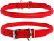 Rolled Leather Dog Collar For Puppy And Small Dogs - Durable Steel D-Ring And Metal Buckle - Bright, Comfortable Accessory For Small Large Dog Collars Red Plus (Neck Size 6 3/4-7 7/8 1/4 Wide)