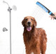 Dog Shower Attachment For Indoor/Outside,4 Setting Water Pressure Dog Wash Hose Attachment Wand Pro Pet Bath Shower Attachment 2 In 1 Dog Bathing Brushes And Scrubber With 9.8Ft Flexiable Hose