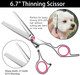 Dog Grooming Scissors Kit,Includes Curved Thinning Straight Scissors,Comb,Grooming Nail Clipers,Nail Trimmer,Dog Grooming Scissors With Safety Round Tips,Pet Grooming Kit For Small Dogs&Puppies