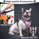 Winsee Pet Harness Collar And Leash Set, All-In-One Reflective Dog Harness No Pull With Adjustable Buckles For Puppies, Small, Medium, Large, And Extra-Large Dogs (Large, Pink)
