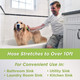 Deluxe Indoor Outdoor Dog Wash Kit For Shower And Garden Hose W/Water Pressure Control, Splash Shield & Rubber Scrubbing Attachment. Fast & Easy Dog Bath. Cleaning For Short & Long Hair Pet