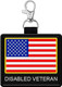 Disabled Veteran - Clip On Identification Patch Tag - Includes Five Service Dog Handout Cards - Clips Onto A Service Dog Vest, Harness, Collar, Leash Or Carrier