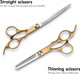 Dog Pet Grooming Scissors Shears Set,Professional 5 In 1 Hairs Tool Accessories For Dogs, Cats And Other Animals (Gold)