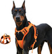 Orange Reflective Lightweight Tactical Pet Harness Vest With Handle Harness Tactical Dog Harness Vest For Walking, Hiking,Training,Outdoor,Camping (Orange, X- Large)