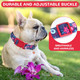 Cotton Cute Floral Dog Collar For Small Medium Large Girl Female Dogs, Fancy Flowers With Pendant And Adjustable Buckle Pretty Red Dog Collars, Fit Necks: 11”- 23.6”(Red,M)
