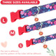 Cotton Cute Floral Dog Collar For Small Medium Large Girl Female Dogs, Fancy Flowers With Pendant And Adjustable Buckle Pretty Red Dog Collars, Fit Necks: 11”- 23.6”(Red,M)