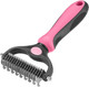 Pet Grooming Tool - 2 Sided Undercoat Rake For Cats And Dogs - Safe Dematting Comb For Easy Mats & Tangles Removing - No More Nasty Shedding And Flying Hair