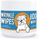Wrinkle Wipes For Dogs - 100 Count Dog Wrinkle Wipes French Bulldog, English Bulldog, Pugs - 3.15 In Large Bulldog Face Wipes - Cleaning & Soothes On Wrinkles, Folds, Tail Pockets