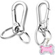 Dog Tag Clips, 2 Pack Stainless Steel Quick Clip With Double Rings + Bone Shape Dog Id Tag, Metal Keychain Key Clip Diy Dog Cat Tags Holder For Collars Harnesses