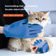 4-In-1 Pet Grooming Gloves For Washing And Hair Removal,Gentle Double-Side Brush Gloves Effective In Removing Pet Hair And Stain For Dog &Cat & Horse,2 Piece Both Hands Are Use (Blue)