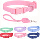 Silicone Dog Collar And Leash Set, Waterproof Plastic Pvc Rubber Washable Quick Release Buckle Outdoor Puppy Collars Durable Adjustable For Small Medium Large Dogs, Pink M Silicone Dog Collar And Leash Set, Waterproof Plastic Pvc Rubber Washable Quick Release Buckle Outdoor Puppy Collars Durable Adjustable For Small Medium Large Dogs, Pink M