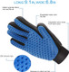 2Pcs Pet Grooming Glove, Dog Brush Glove, Gentle Deshedding Brush Glove,Mess- Grooming Efficient Pets Hair Remover Mittens Washing Gloves For Short And Long Hair Dogs & Horses & Cats (Blue)