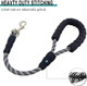 18 Inch Short Dog Leash, 1/2 Thick Rope Traffic Leash With Comfortable Padded Handle For Medium Large Heavy Duty Dogs Walking Training And Guiding Blind Black Gray