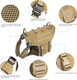 Tactical Dog Vest Harness And Training Dog Collar With Bungee Dog Leash Set No Pull Military Dog Harness With 2 Detachable And 1 Water Bottle Pouches For Outdoor Training Service, Coyote Brown L