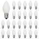 Abeja 25 Pack C7 White Replacement Light Bulbs for Christmas Light Strings, 5W Ceramic Vintage Light Bulbs for C7 Outdoor String Lights, Night Lights, E12 Candelabra Base