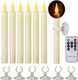 Flameless Taper Candles with Timer and Remote, with Suction Cup Holder and Magnetic Base Christmas Window Candles Battery Operated Candles for Christmas Halloween Decor