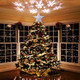 AerWo Christmas Tree Topper Lighted Star Tree Topper with Rotating Snowflake Projector Lights, 3D Glitter Hollow Star Tree Topper for Christmas Tree Decorations