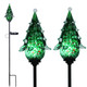 Afirst Solar Outdoor Lights Decorative - Santa Tree Decorative Lights Outdoor Glass Waterproof Yard Stakes for Patio Lawn Pathway Walkway Xmas Holiday Decorations 2 Pack