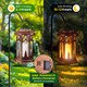 Solar Lanterns Outdoor Waterproof, 2 Pack Flickering Flameless Outdoor Solar Candle Lantern, Solar Powered & Battery Powered Hanging Lanterns Decorative Outdoor for Porch Garden Christmas Decorations